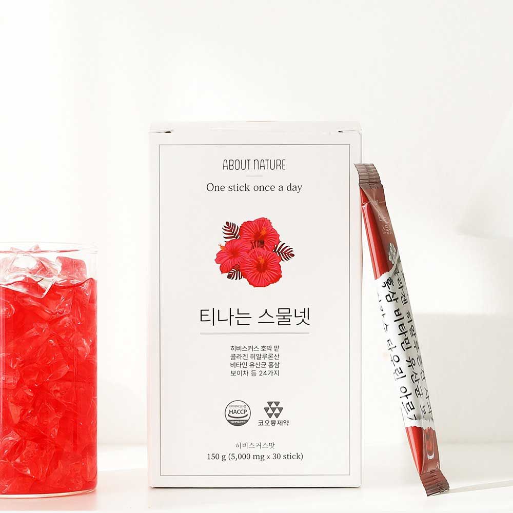[KOLON Pharmaceuticals] Hibiscus Kombucha Tea, Sugar Free, Sparkling Fermented Powdered Mix Beverage from Korea 30 sticks _ Made in Korea